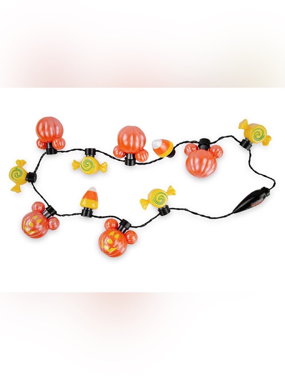 Vtg New Walt Disney World Mickey-O-Lantern Halloween Candy String Lights